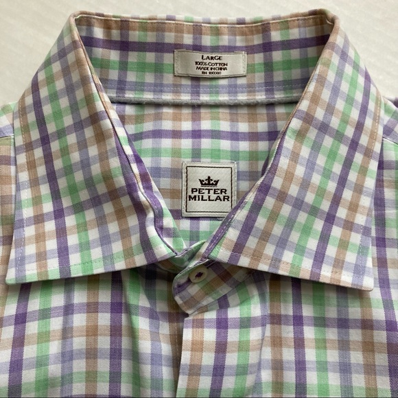 Peter Millar Men's 100% Cotton Long Sleeve Button Down Sport Shirt Size … - Picture 4 of 16